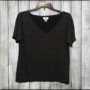 🌟EUC🌟 OLD NAVY BLACK FLOWY V NECK TOP